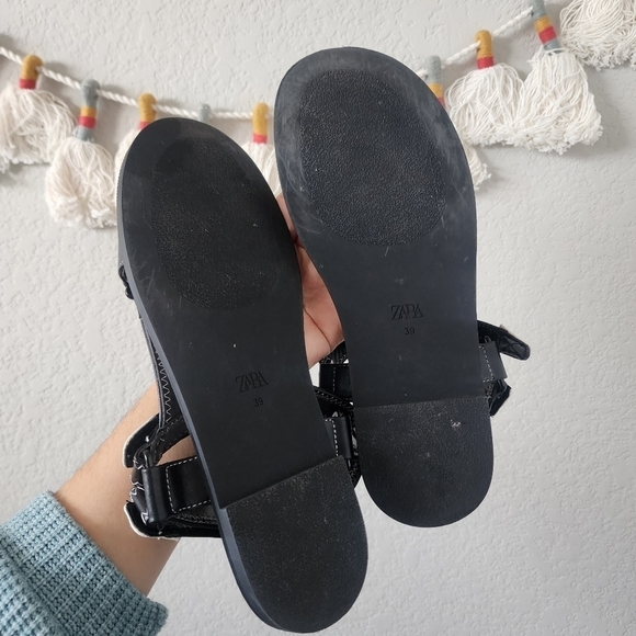 Zara Flat Jute Espadrille Slingback Strappy Black Sandal Boho Vacation Retro 39 - Picture 5 of 8